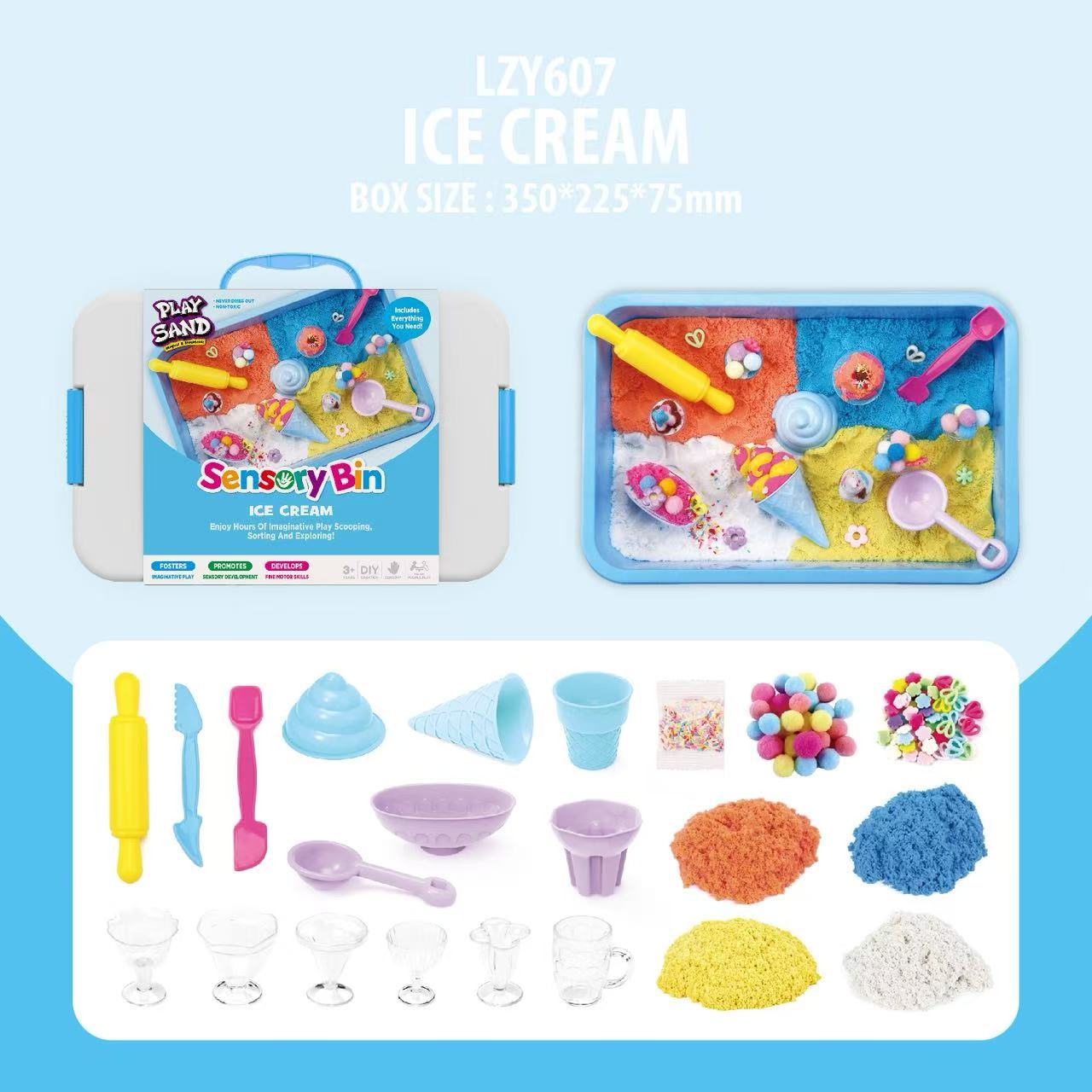 Sensory bin ice cream
