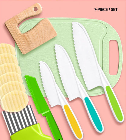Set de cuchillo y tabla apto para niños