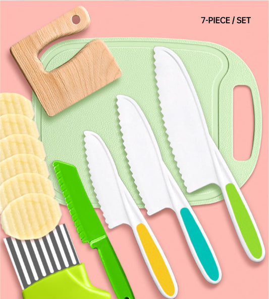 Set de cuchillo y tabla apto para niños