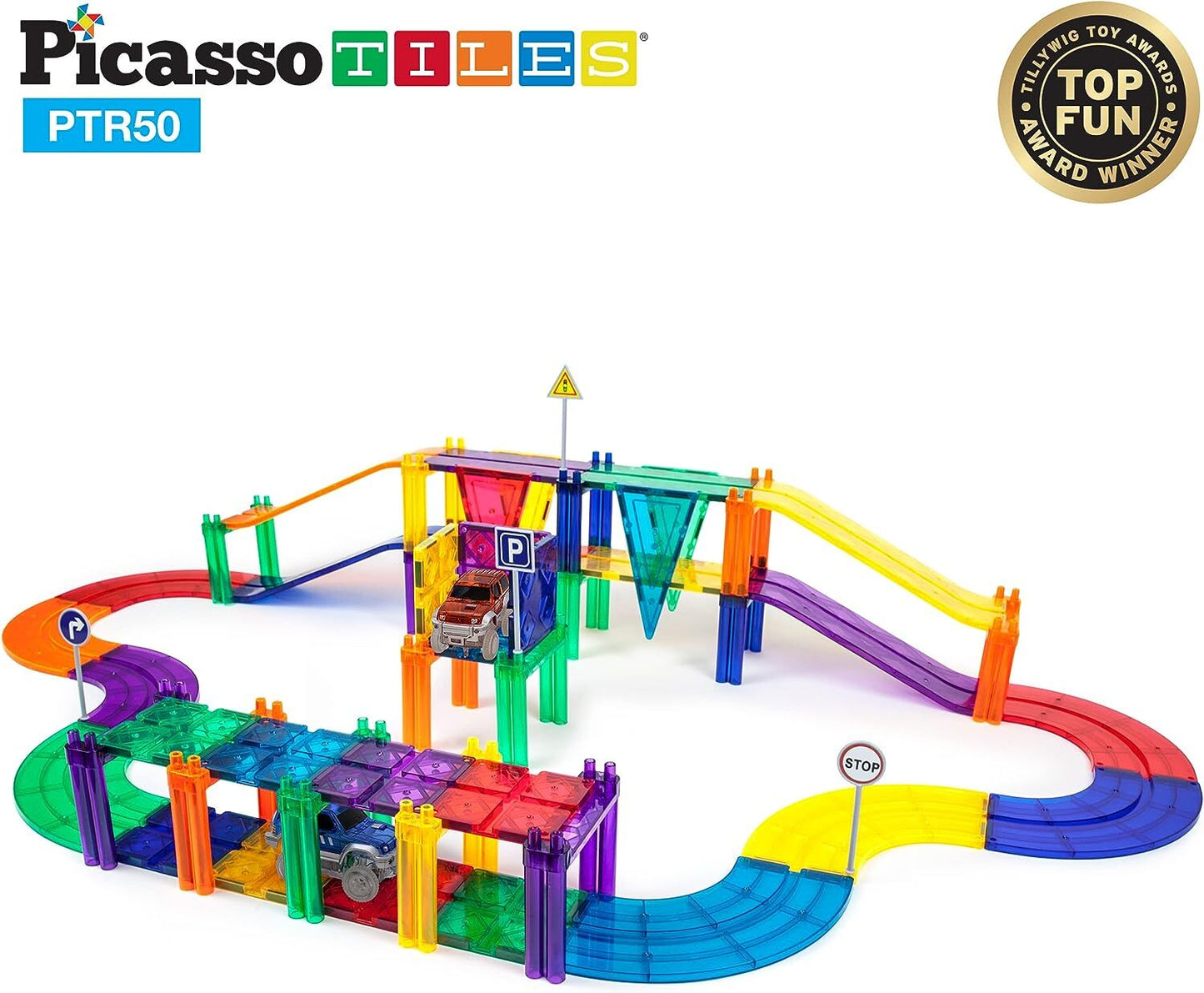 PISTA DE CARROS 50 PIEZAS - BLOQUES MAGNÉTICOS