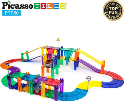 PISTA DE CARROS 50 PIEZAS - BLOQUES MAGNÉTICOS