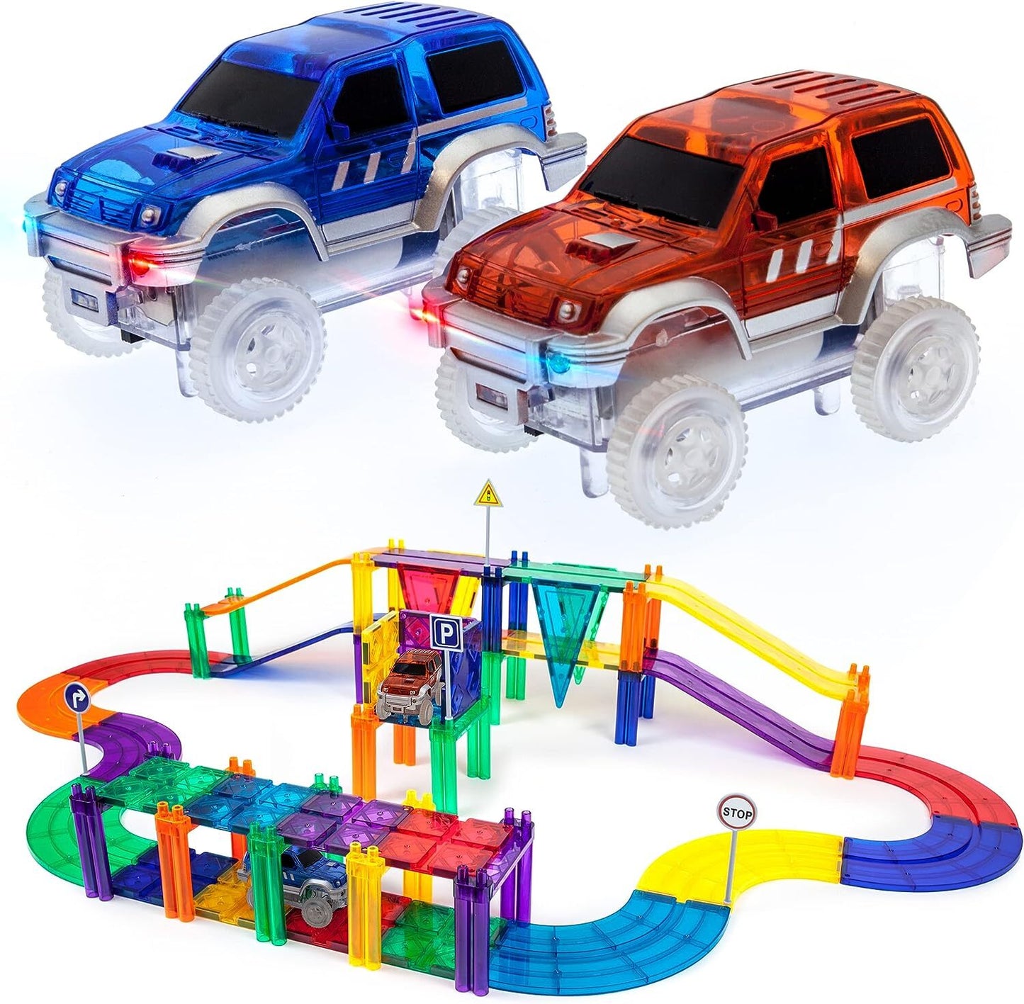 PISTA DE CARROS 50 PIEZAS - BLOQUES MAGNÉTICOS