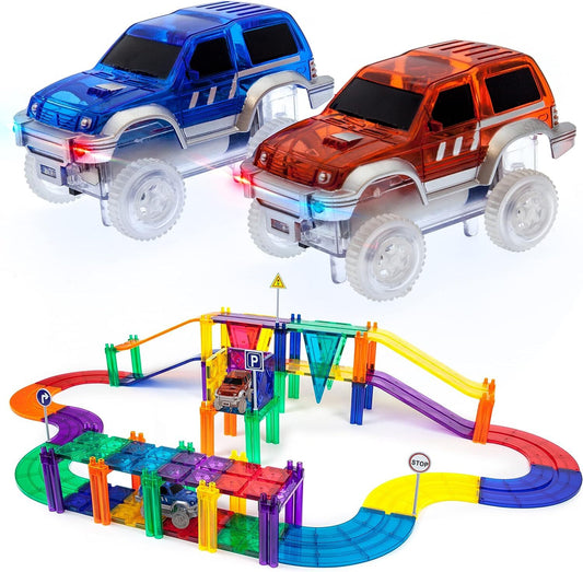 PISTA DE CARROS 50 PIEZAS - BLOQUES MAGNÉTICOS