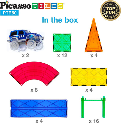 PISTA DE CARROS 50 PIEZAS - BLOQUES MAGNÉTICOS