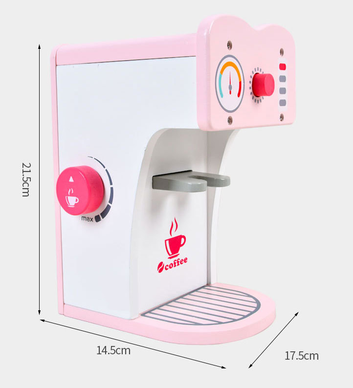 Cafetera rosa de madera