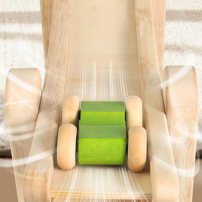 Pista de carritos de madera