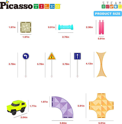 Pista de Carros Mini 40 Piezas - Picasso Tiles