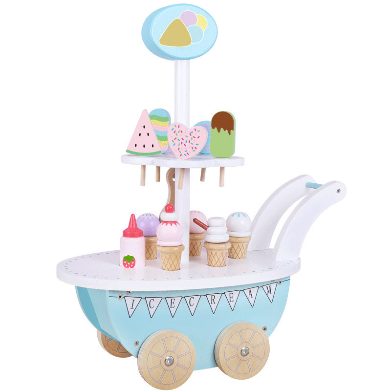 Carrito de helados de madera