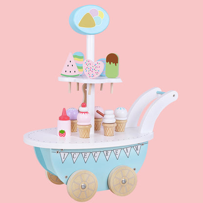 Carrito de helados de madera
