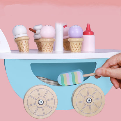 Carrito de helados de madera