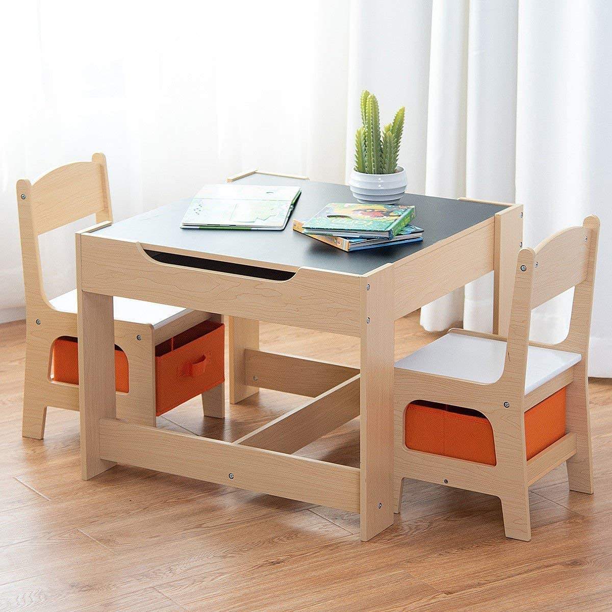 Set de mesa y sillas con almacenamiento