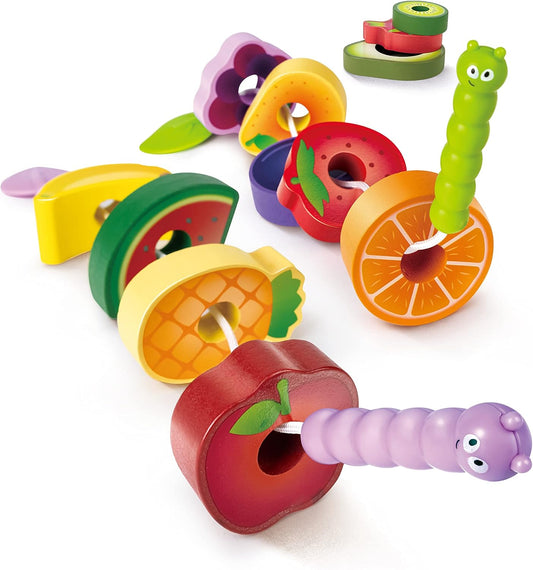 Juego de enhebrar frutas