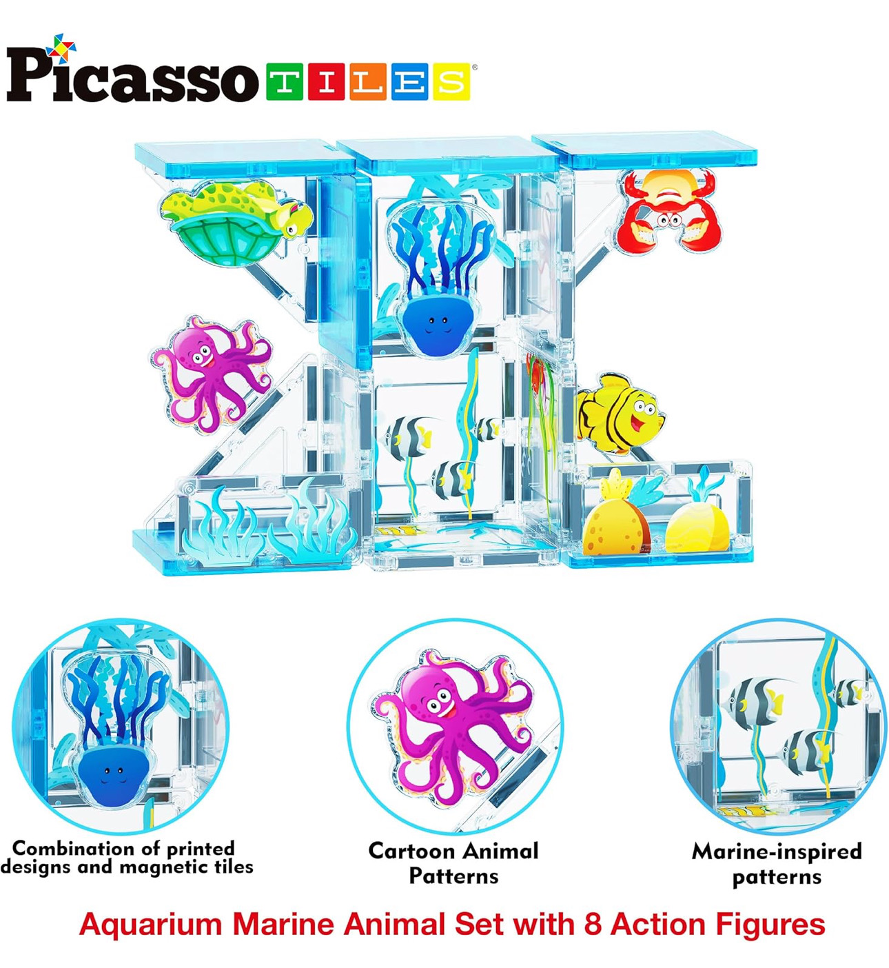 Magnetic tiles marine animals