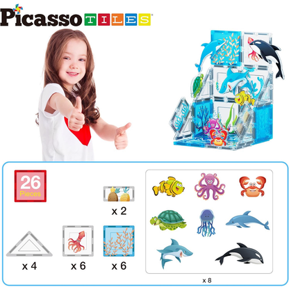Magnetic tiles marine animals