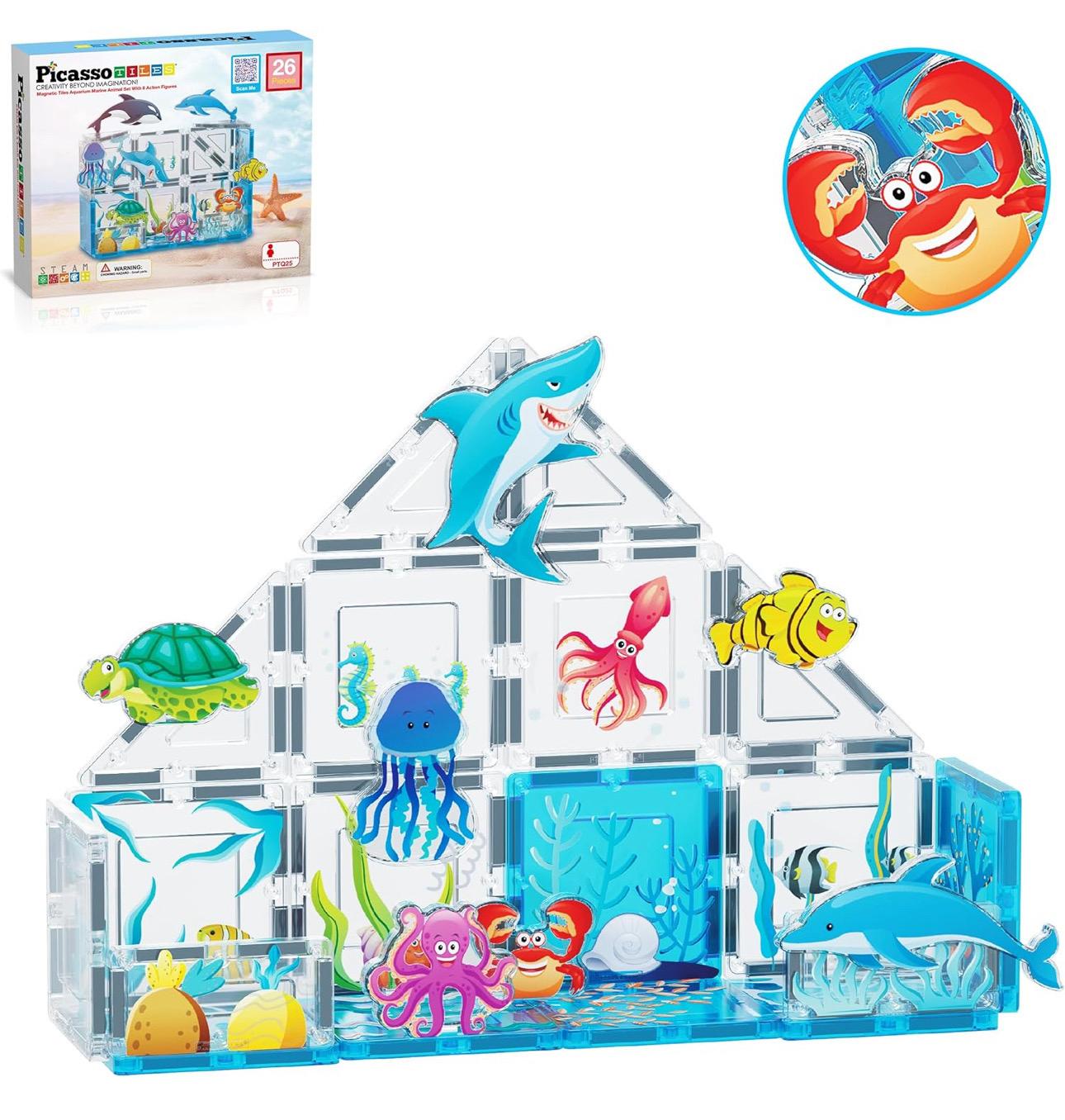 Magnetic tiles marine animals