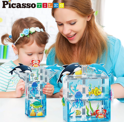 Magnetic tiles marine animals