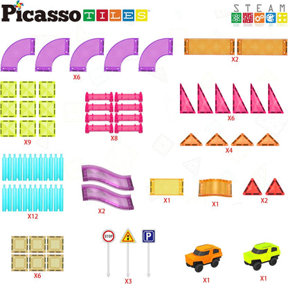 Pista de Carros Mini 60 Piezas - Bloques Magneticos