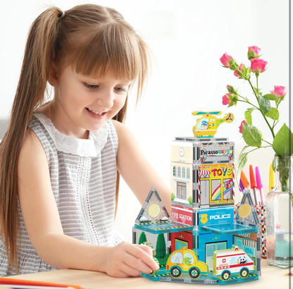 Magnetic tiles city