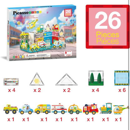 Magnetic tiles city