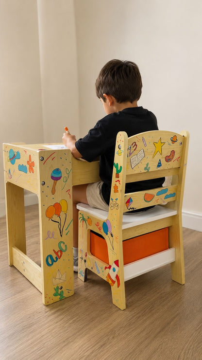 Mesa & Sillas Hand Painted Edition by Espacio Infinito