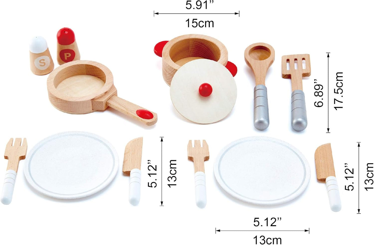 Juego de accesorios de cocina de madera - 13 piezas