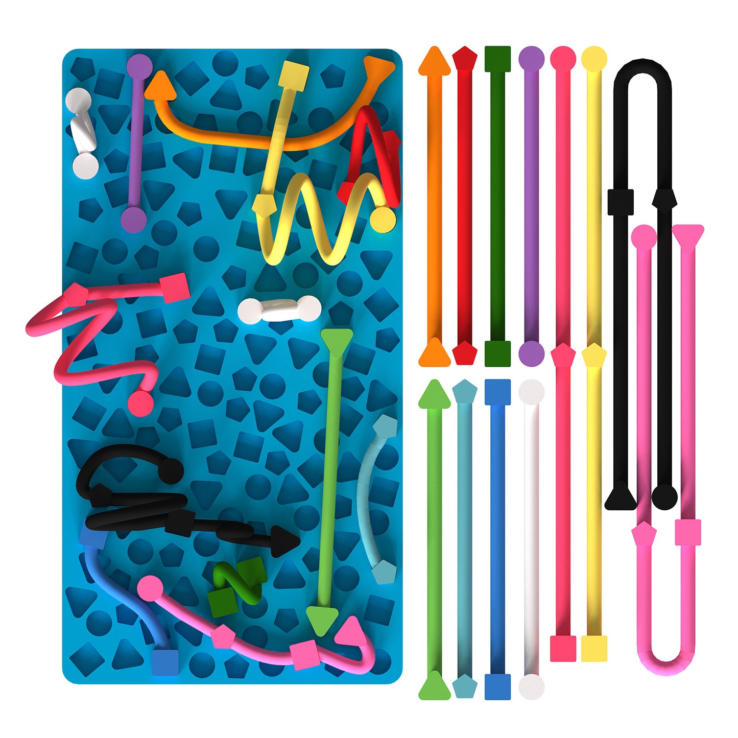 Tablero sensorial con tiras de silicona