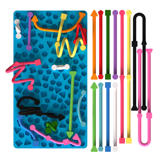 Tablero sensorial con tiras de silicona