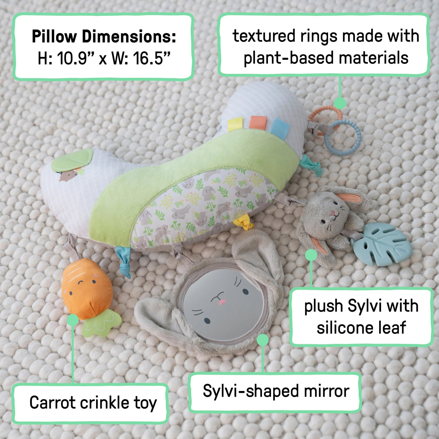 Almohada para tummy time / conejito